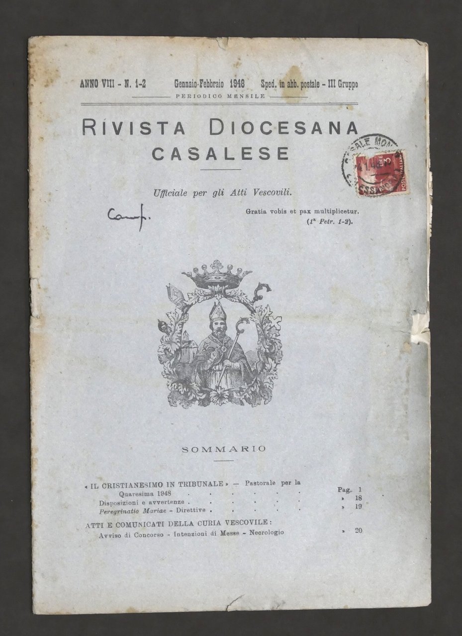Rivista Diocesana Casalese - Anno VIII - N. 1-2 - …