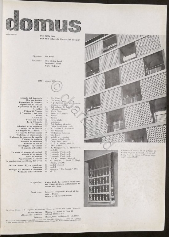 Rivista Domus arte nella casa arte nell'industria - N. 295 …