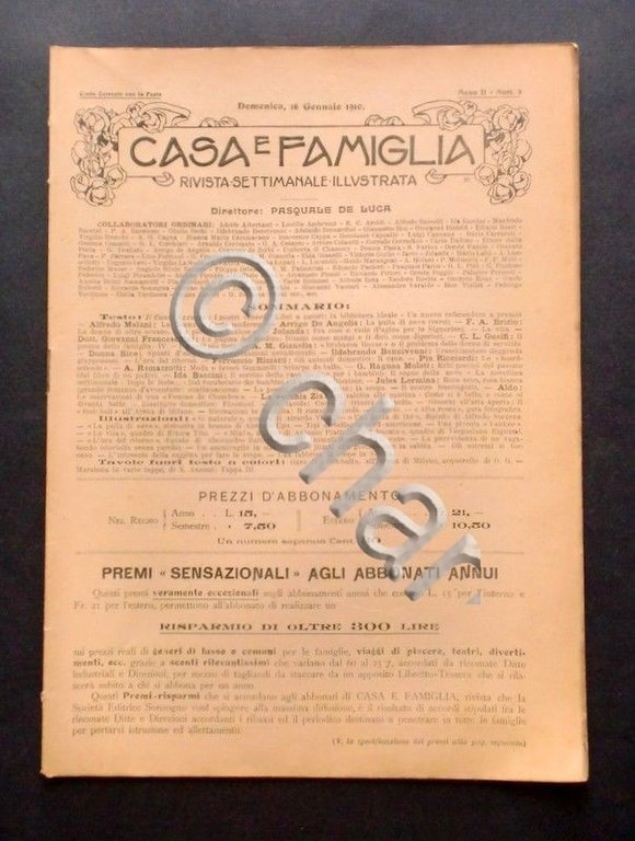 Rivista illustrata - Casa e Famiglia - Anno II - …