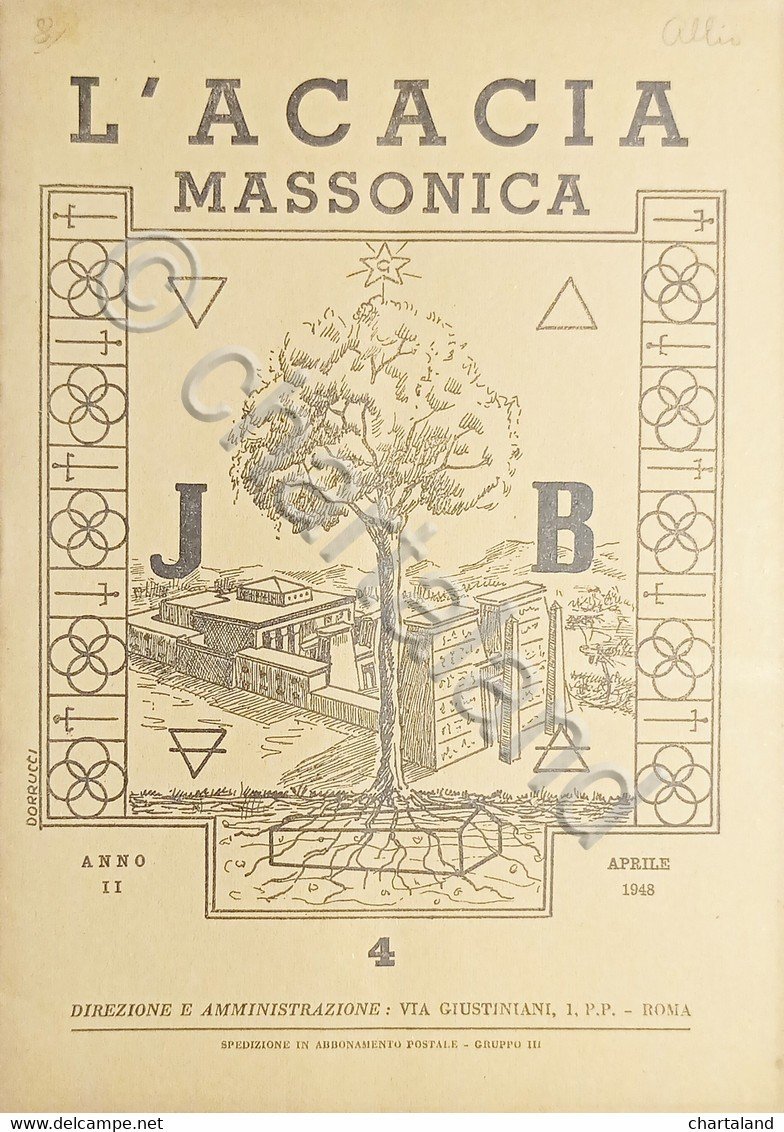 Rivista Illustrata Massoneria - L'Acacia N. 4 - Anno II …
