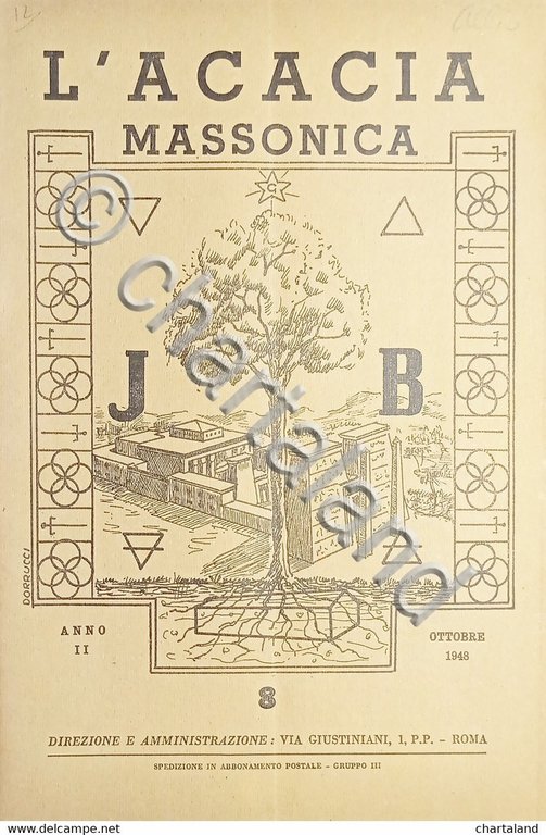 Rivista Illustrata Massoneria - L'Acacia N. 8 - Anno II …