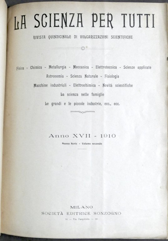 Rivista La Scienza per Tutti - Anno XVII completo - … | Immagine Gallery 2