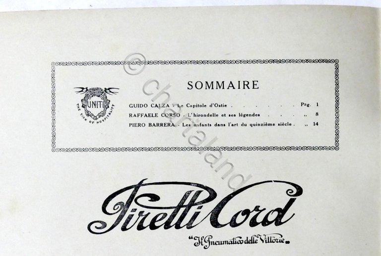 Rivista Les Hirondelles N. 1 - 1929 UNITI Association de …