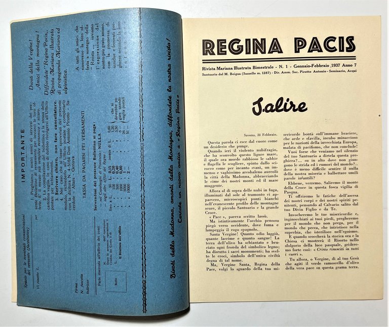 Rivista Mariana, Santuario del M. Beigua (Sassello) - Regina Pacis …