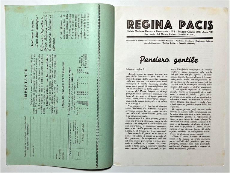 Rivista Mariana, Santuario del M. Beigua (Sassello) - Regina Pacis …