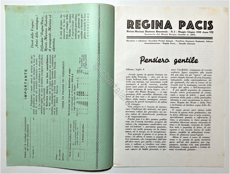 Rivista Mariana, Santuario del M. Beigua (Sassello) - Regina Pacis …