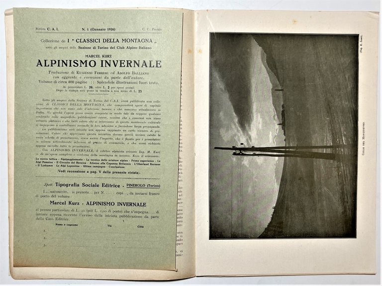 Rivista Mensile - Club Alpino Italiano N. 1 - 1926