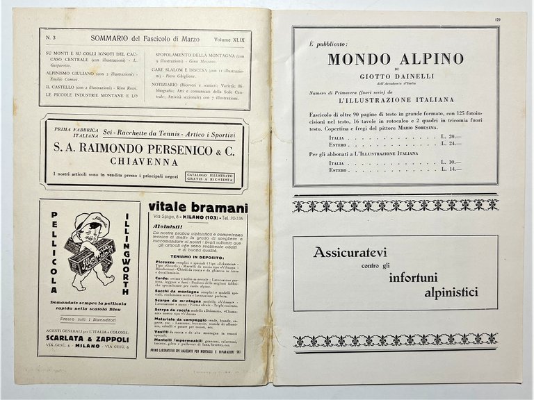 Rivista Mensile - Club Alpino Italiano N. 3 - 1930