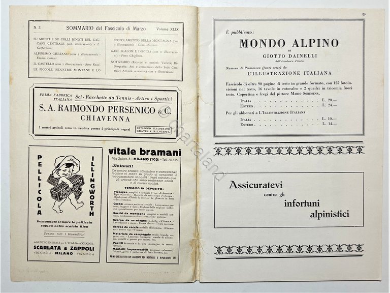 Rivista Mensile - Club Alpino Italiano N. 3 - 1930