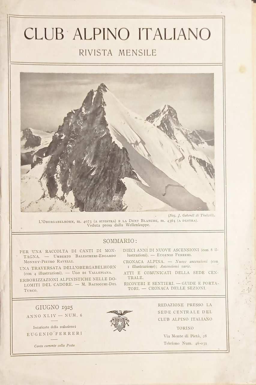 Rivista Mensile - Club Alpino Italiano N. 6 - Vol. …