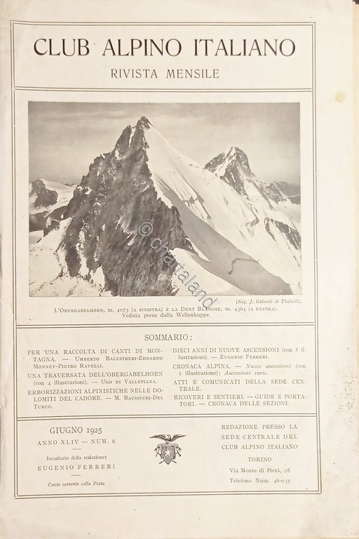 Rivista Mensile - Club Alpino Italiano N. 6 - Vol. …
