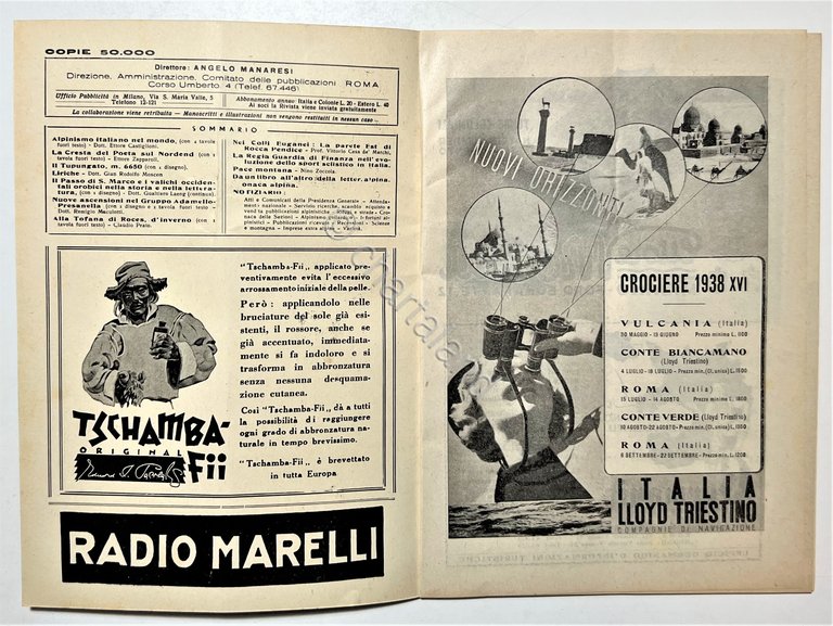 Rivista Mensile - Club Alpino Italiano N. 7 - 1938