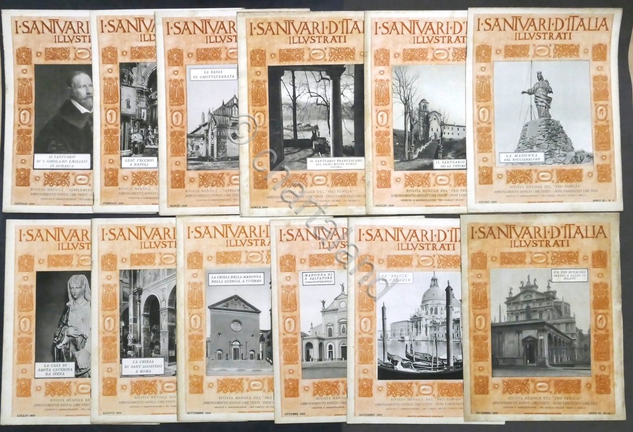 Rivista mensile - I Santuari d'Italia - Anno III completo …