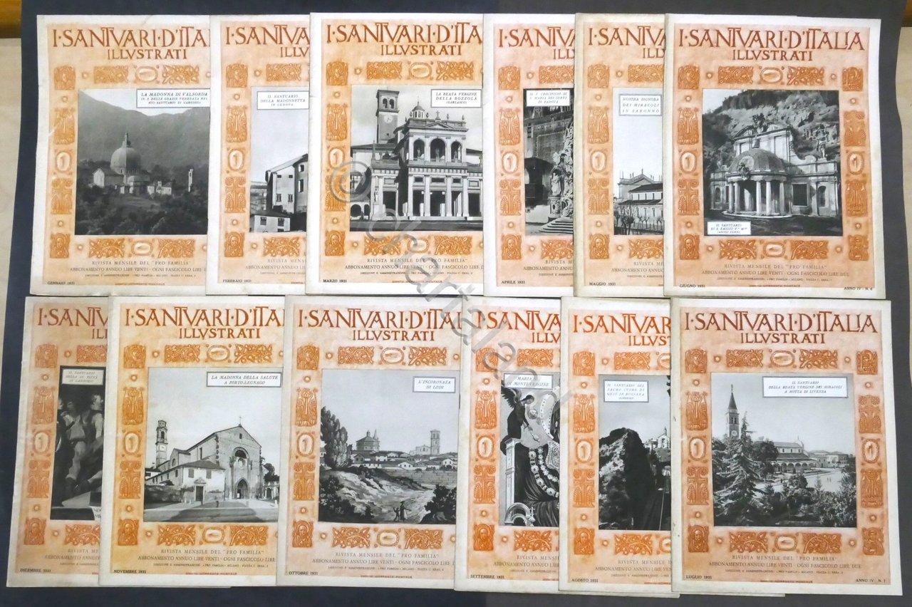 Rivista mensile - I Santuari d'Italia - Anno IV completo …