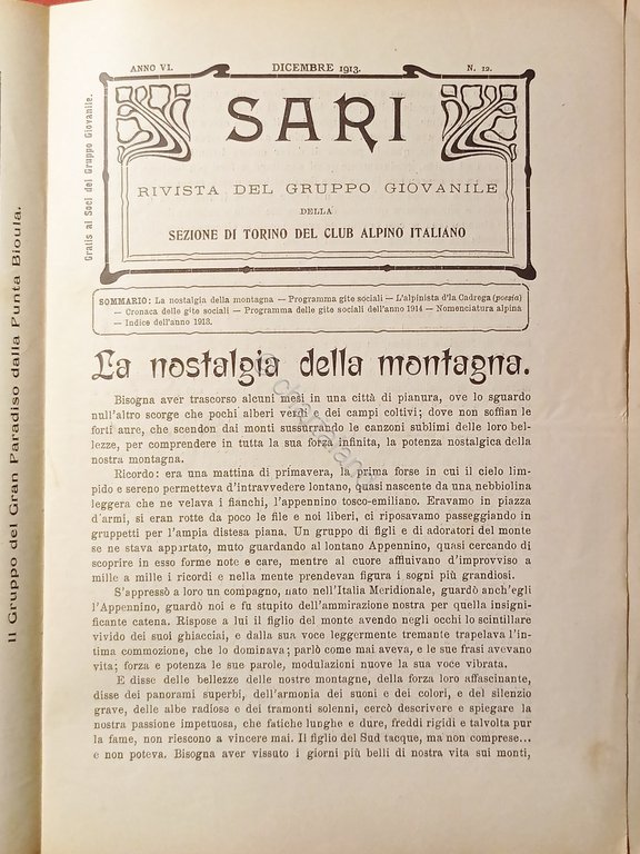 Rivista Mensile del Gruppo Giovanile della C.A.I. Torino - SARI …