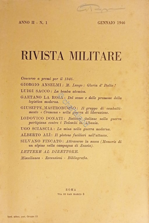 Rivista Militare - Anno II - N. 1 - Gennaio …