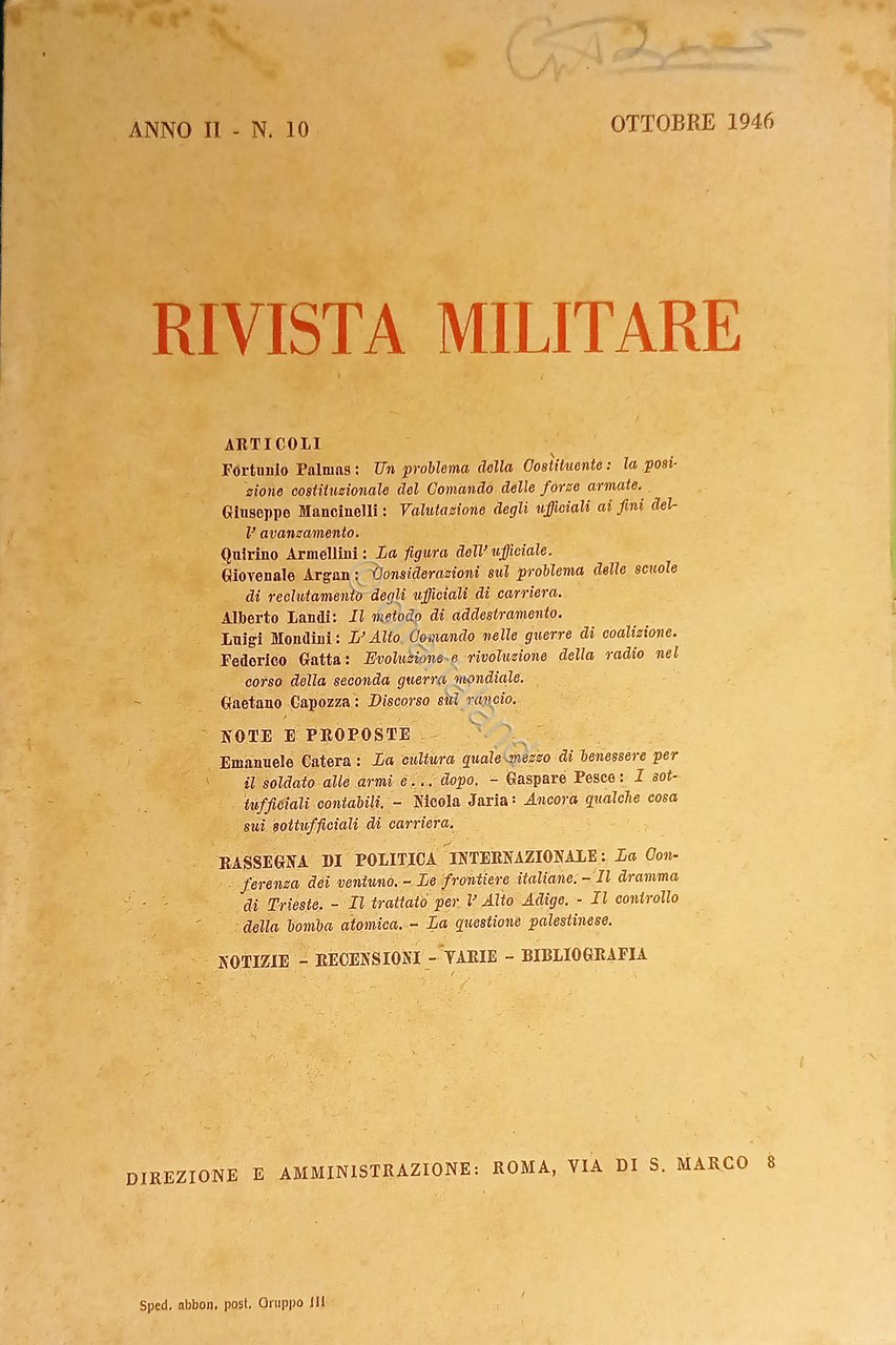 Rivista Militare - Anno II - N. 10 - Ottobre …