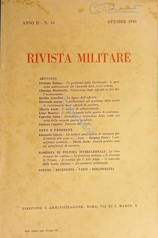 Rivista Militare - Anno II - N. 10 - Ottobre …