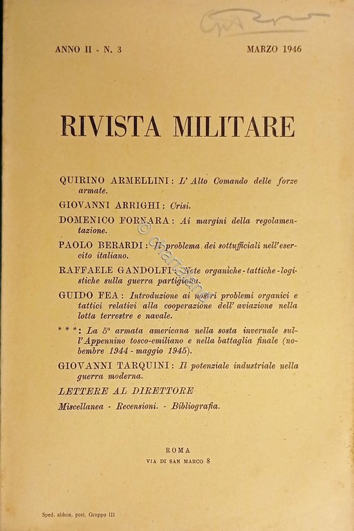 Rivista Militare - Anno II - N. 3 - Marzo …