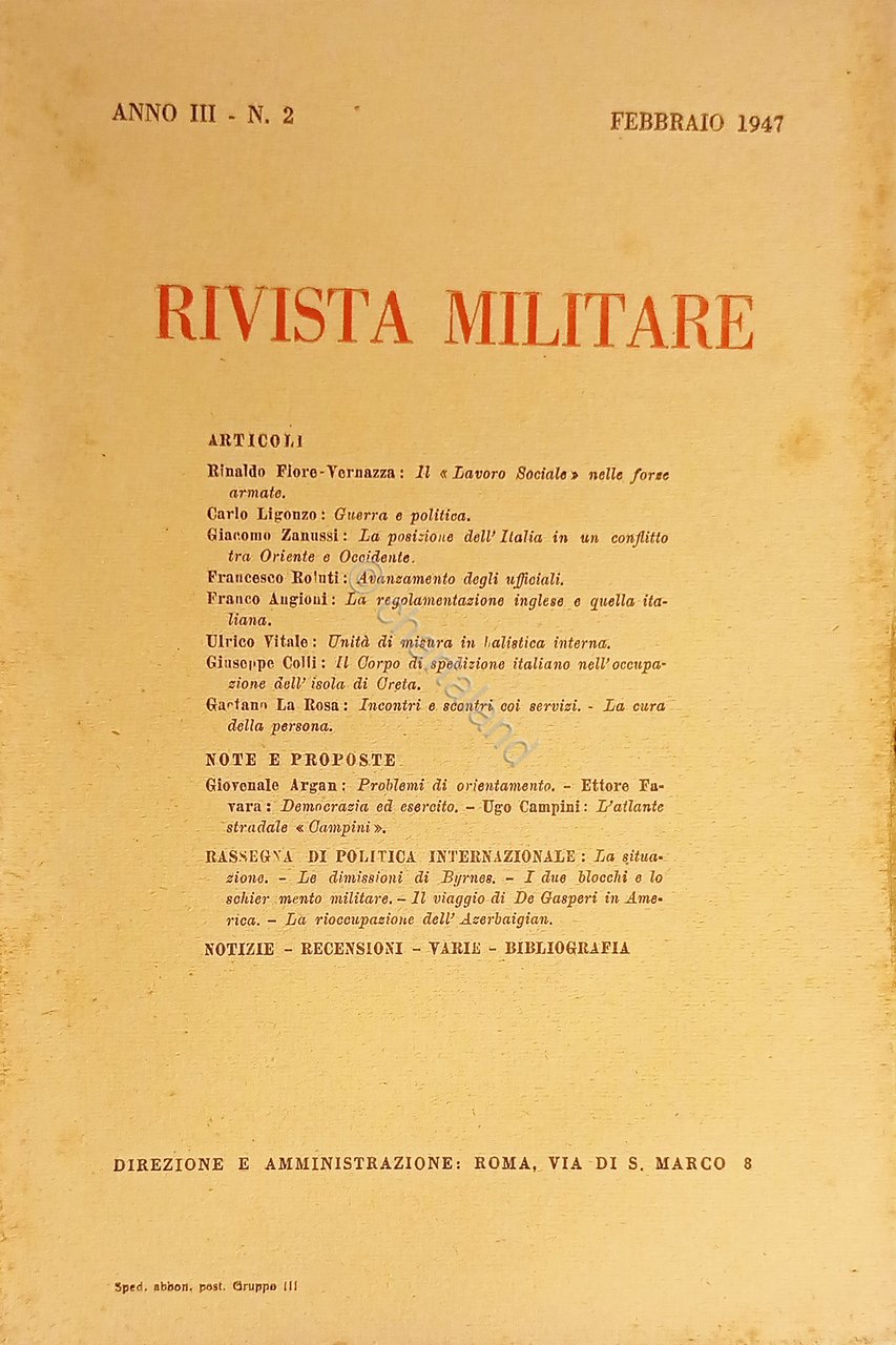 Rivista Militare - Anno III - N. 2 - Febbraio …