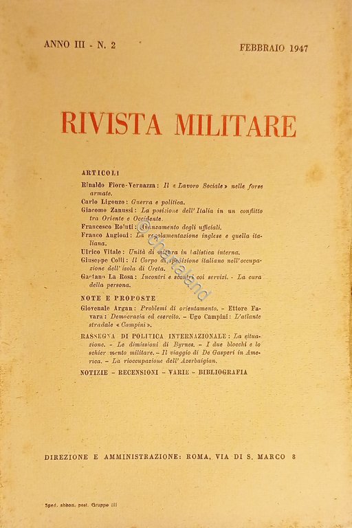Rivista Militare - Anno III - N. 2 - Febbraio …