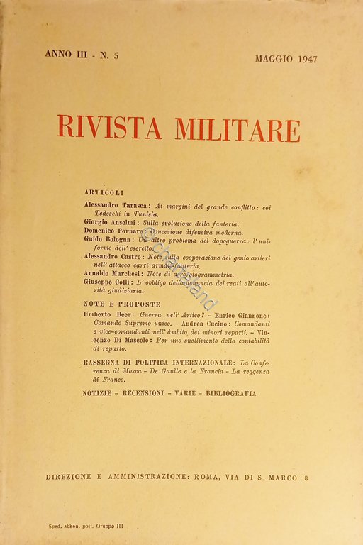 Rivista Militare - Anno III - N. 5 - Maggio …