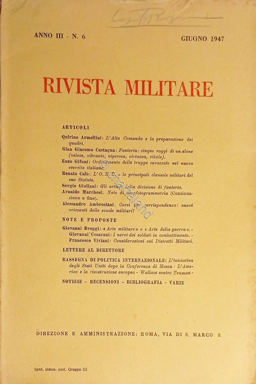 Rivista Militare - Anno III - N. 6 - Giugno …