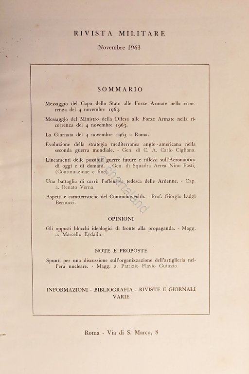 Rivista Militare - Anno XIX - N. 11 - Novembre …