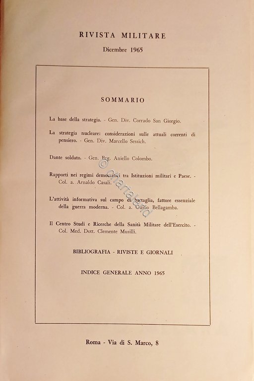 Rivista Militare - Anno XXI - N. 12 - Dicembre …
