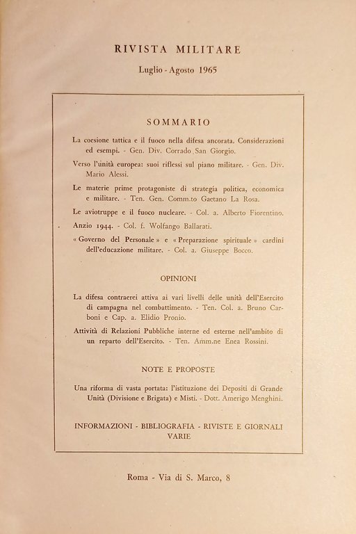 Rivista Militare - Anno XXI - N. 7-8 Luglio - …