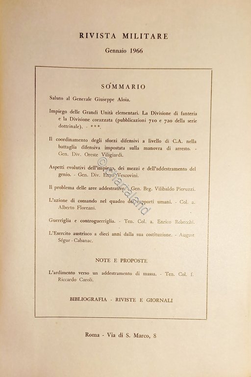 Rivista Militare - Anno XXII - N. 1 - Gennaio …