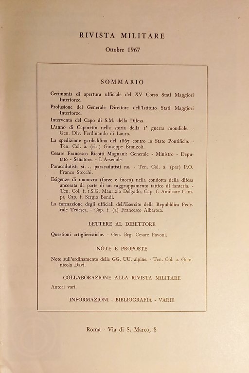 Rivista Militare - Anno XXIII - N. 10 - Ottobre …