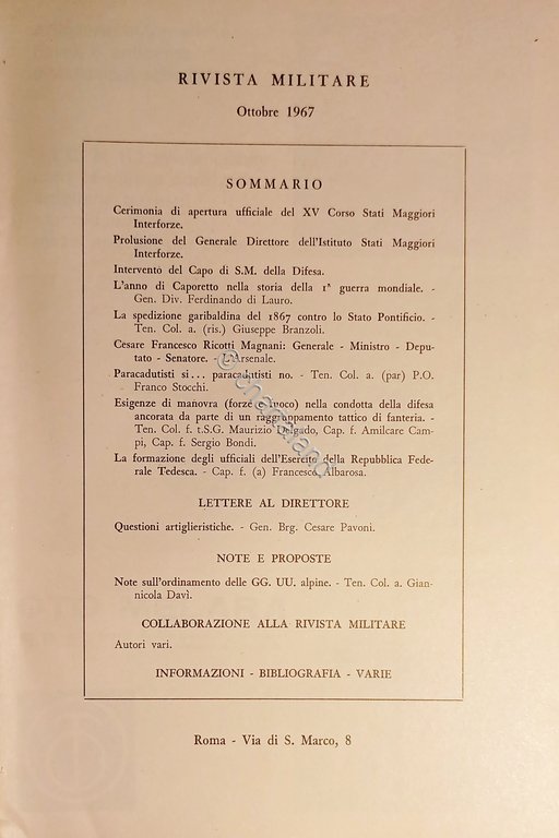 Rivista Militare - Anno XXIII - N. 10 - Ottobre …