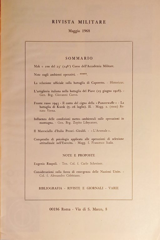 Rivista Militare - Anno XXIV - N. 5 - Maggio …