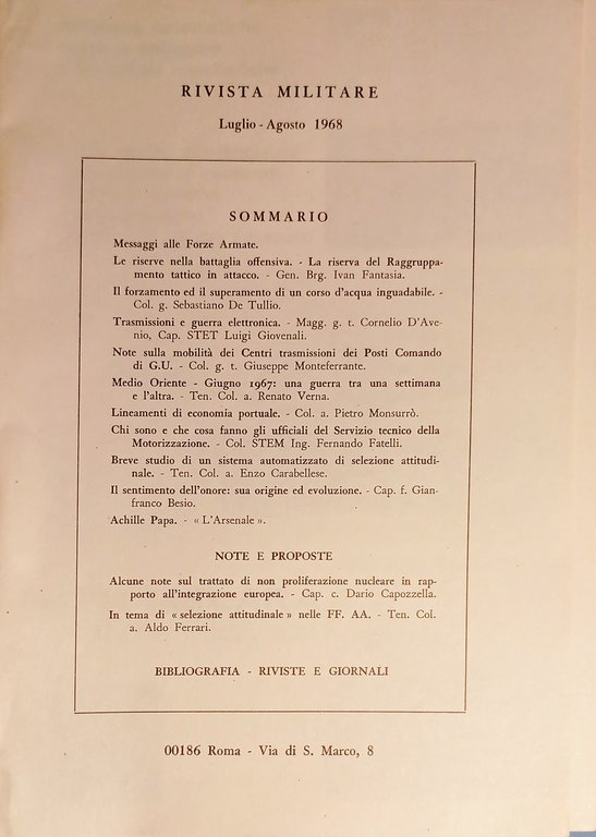 Rivista Militare - Anno XXIV - N. 7-8 Luglio - …