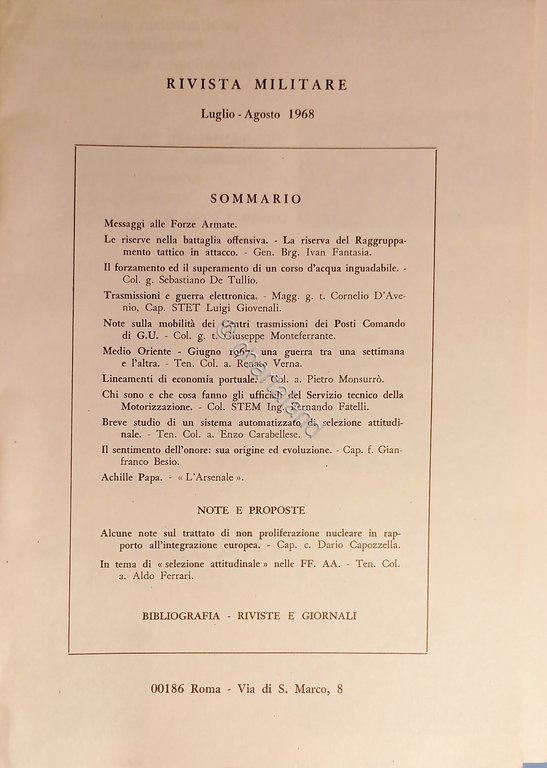 Rivista Militare - Anno XXIV - N. 7-8 Luglio - …