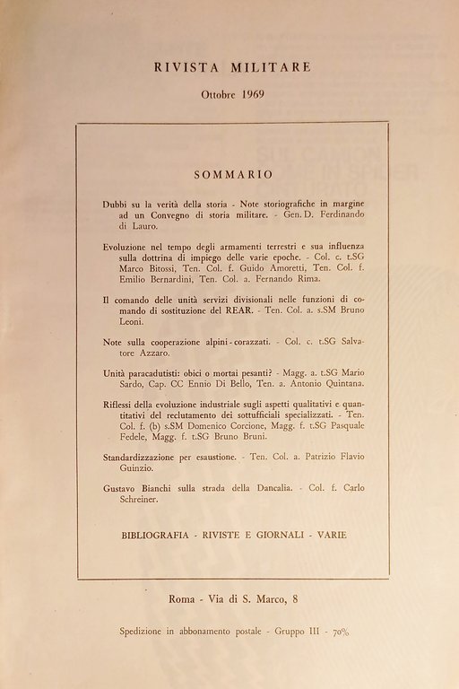 Rivista Militare - Anno XXV - N. 10 - Ottobre …