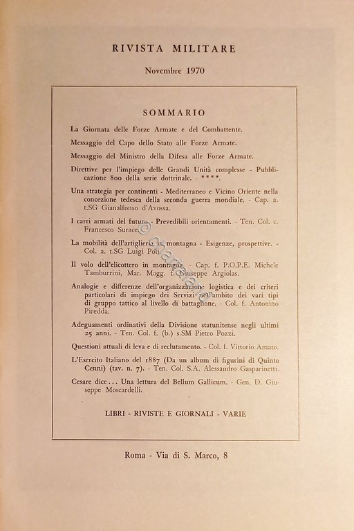 Rivista Militare - Anno XXVI - N. 11 - Novembre …