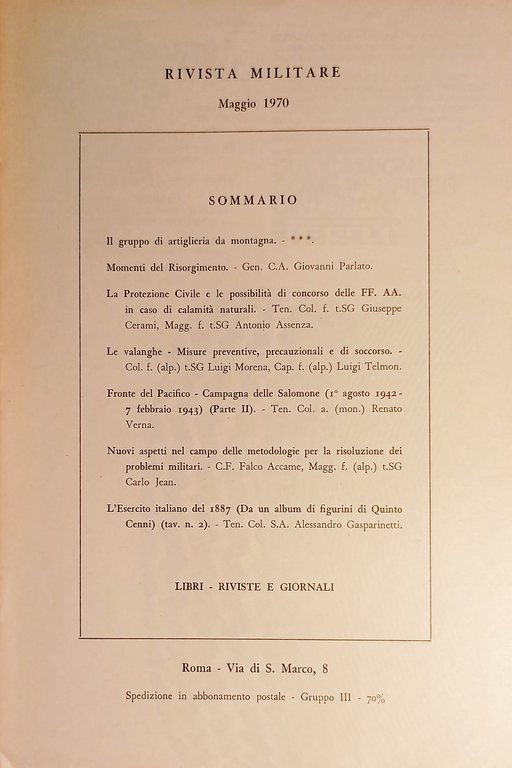 Rivista Militare - Anno XXVI - N. 5 - Maggio …