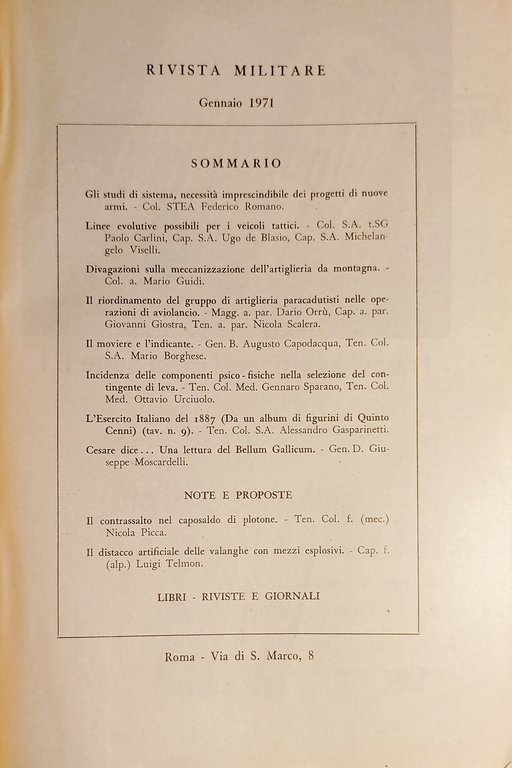 Rivista Militare - Anno XXVII - N. 1 - Gennaio …