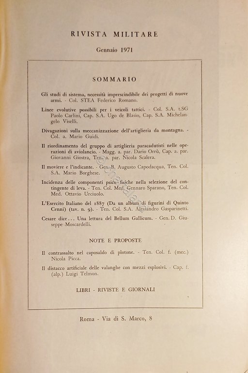 Rivista Militare - Anno XXVII - N. 1 - Gennaio …