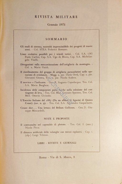 Rivista Militare - Anno XXVII - N. 1 - Gennaio …