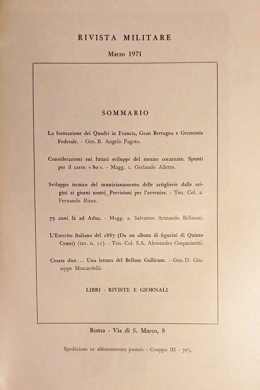 Rivista Militare - Anno XXVII - N. 3 - Marzo …