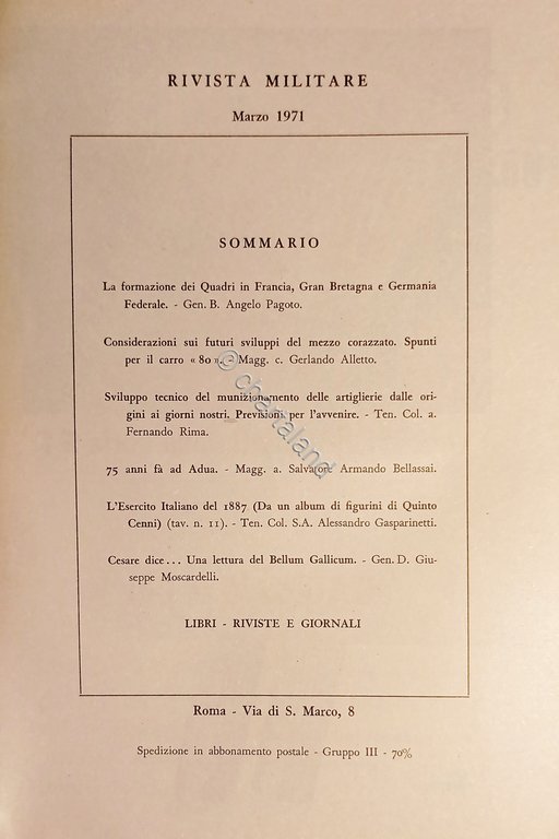Rivista Militare - Anno XXVII - N. 3 - Marzo …