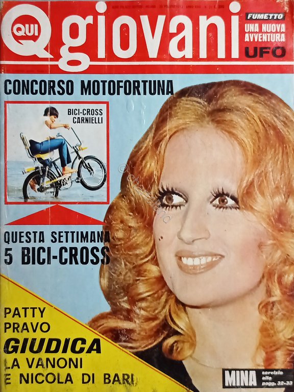 Rivista Musicale - Qui Giovani N. 21 - 1972 Mina …