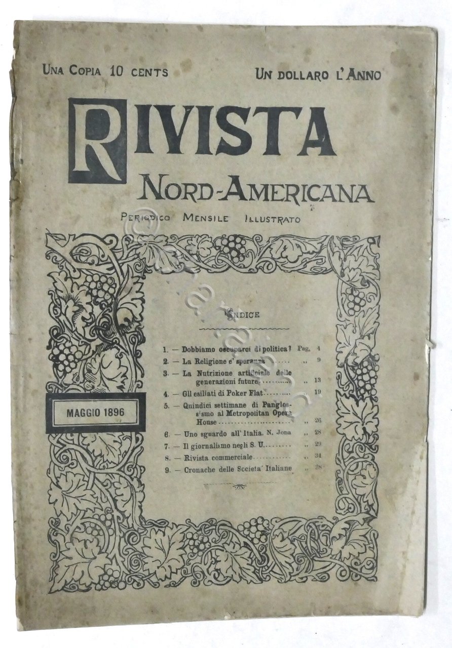 Rivista Nord Americana - Periodico mensile illustrato - Anno I … | Immagine principale