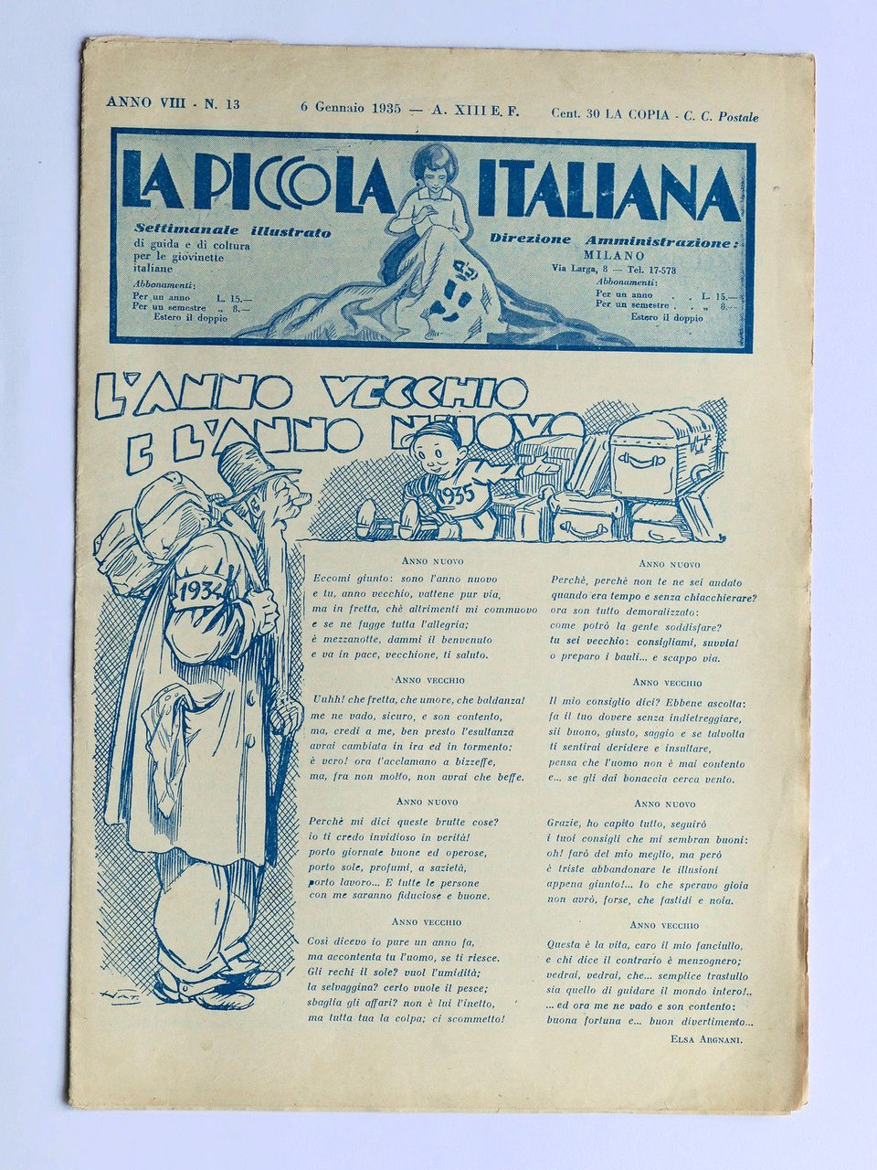 Rivista per Ragazze - La Piccola Italiana - Anno VIII … | Immagine principale