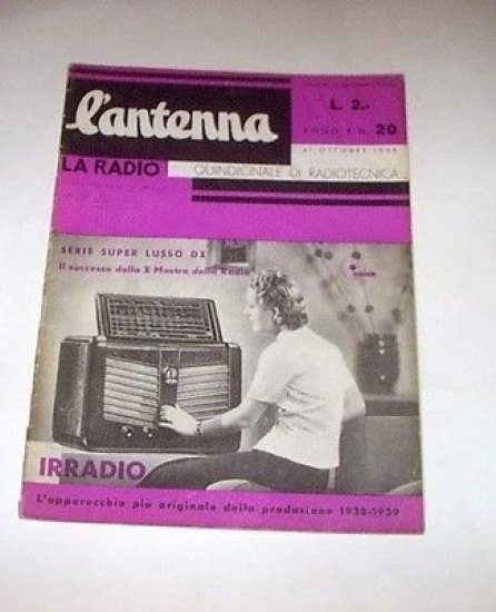 Rivista Radiotecnica - L'Antenna - n° 20 del 1938
