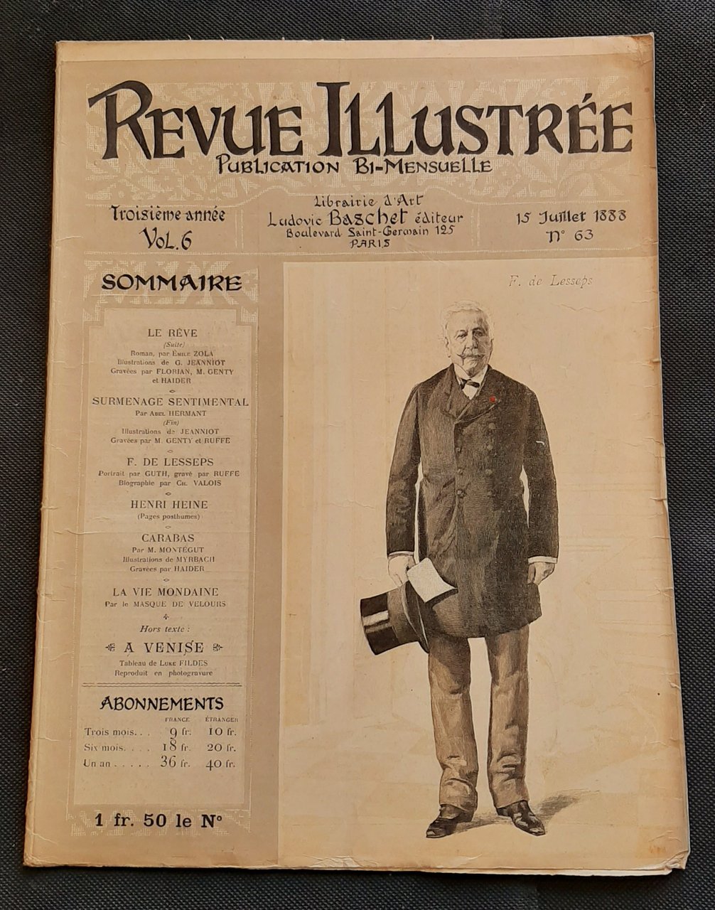 Rivista Revue Illustrée - F. de Lesseps - n. 63 …