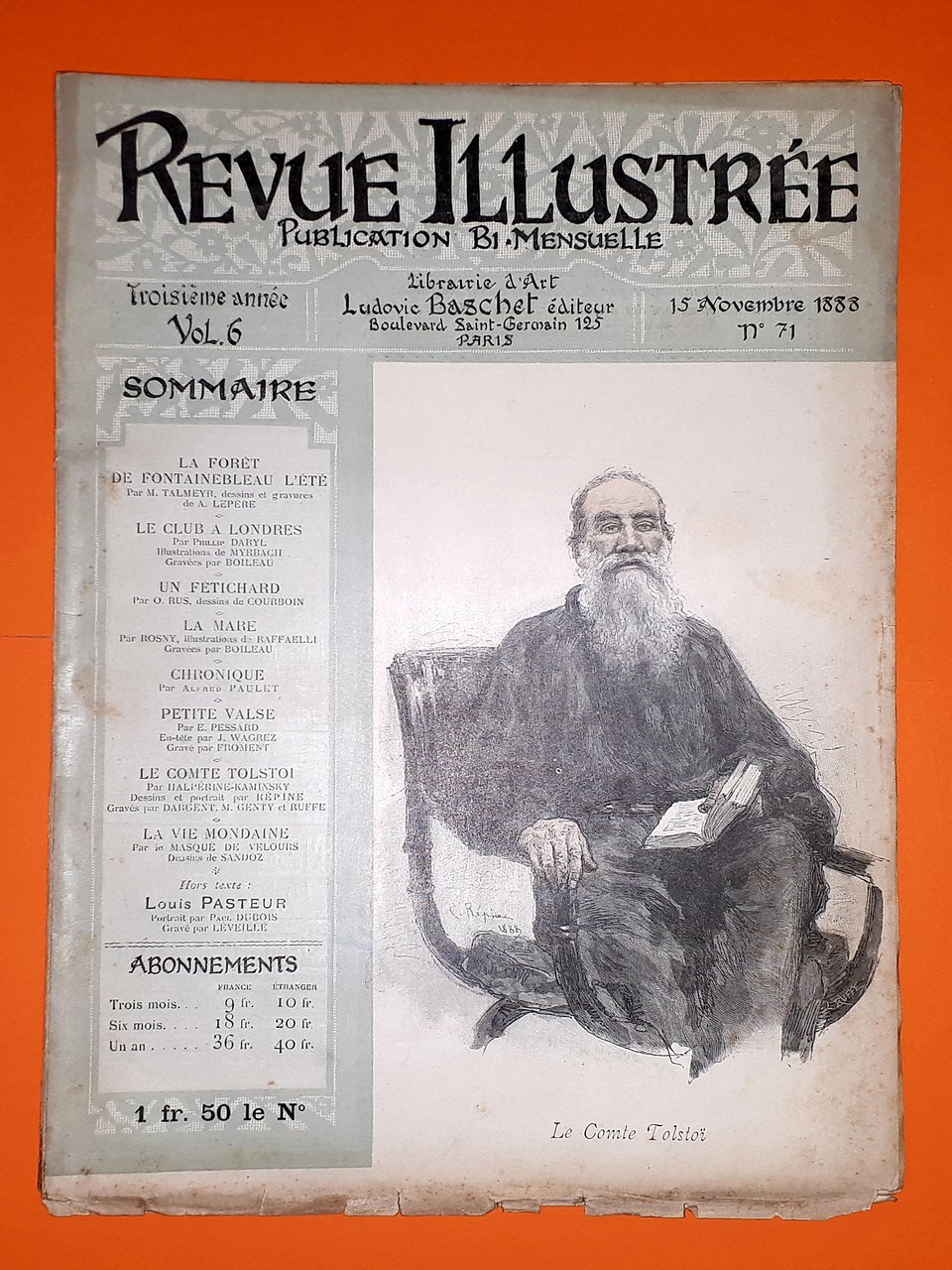 Rivista Revue Illustrée - Le Comte Tolstoi - n. 71 …